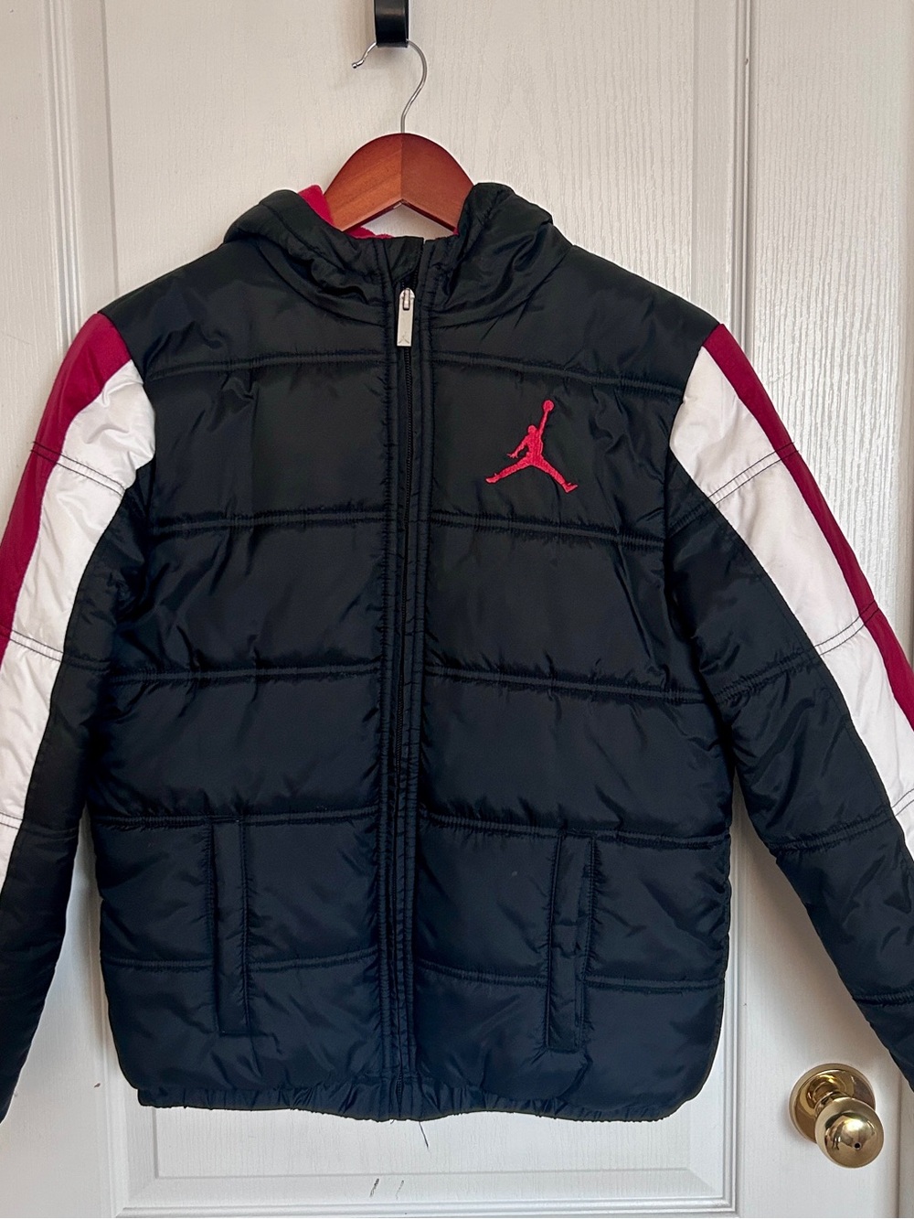 Jordan Kids Black, Red & White Puffer Jacket